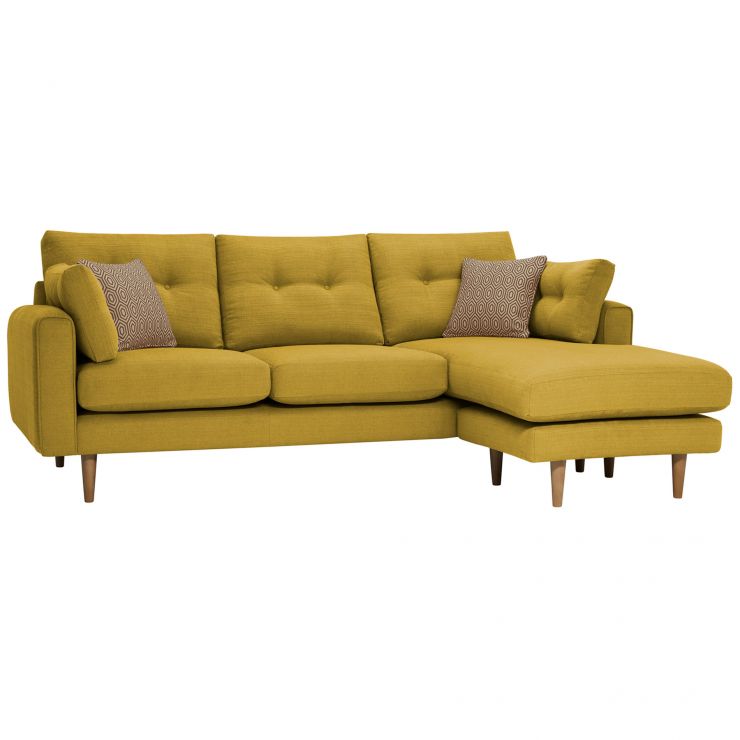 Brighton Saffron Chaise Sofa in Fabric Left Hand Oak Furnitureland