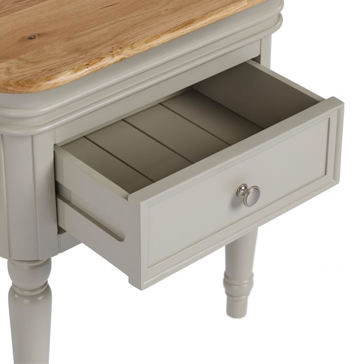 Brindle 1 Drawer Bedside Table I Natural Oak and Painted Oak Furnitureland