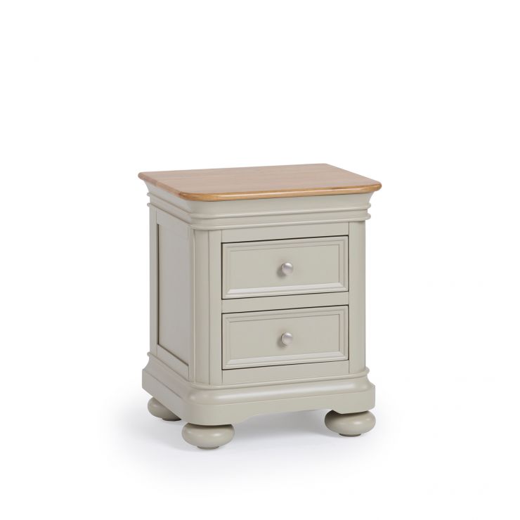 Brindle 2 Drawer Bedside Table I Natural Oak and Painted Oak Furnitureland