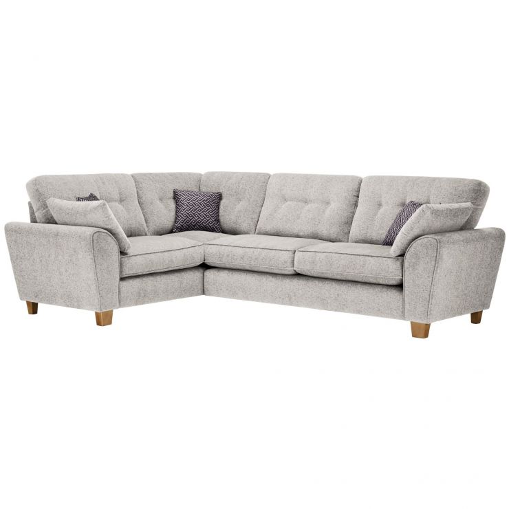 Brooke Right Hand Corner Sofa in Cream + Grey Scatters