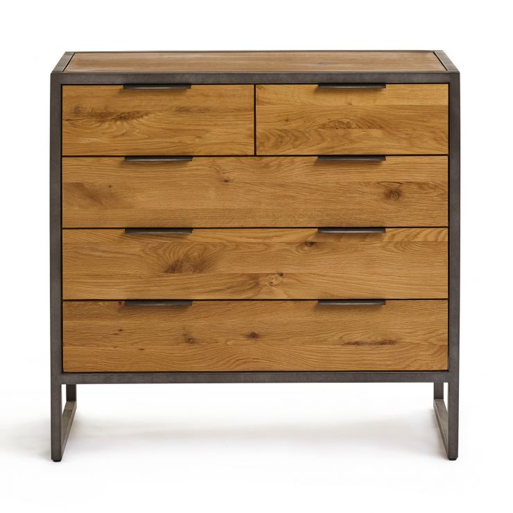 Metal Tall Chest of Drawers Brooklyn Range Oak Furniture Land