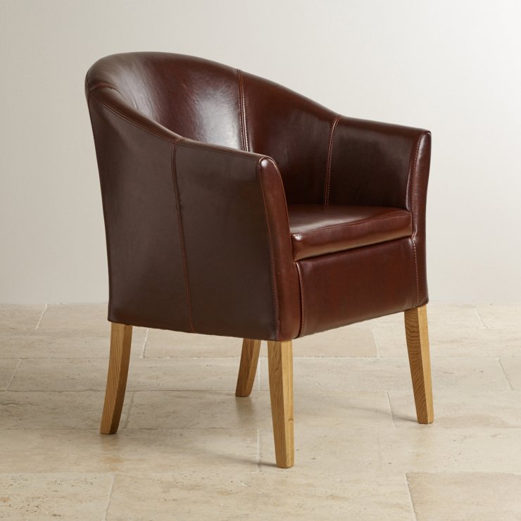 brown leather tub chair with solid oak legs 56961c0411d5c_bc675ed9961ed35f272409c941646535
