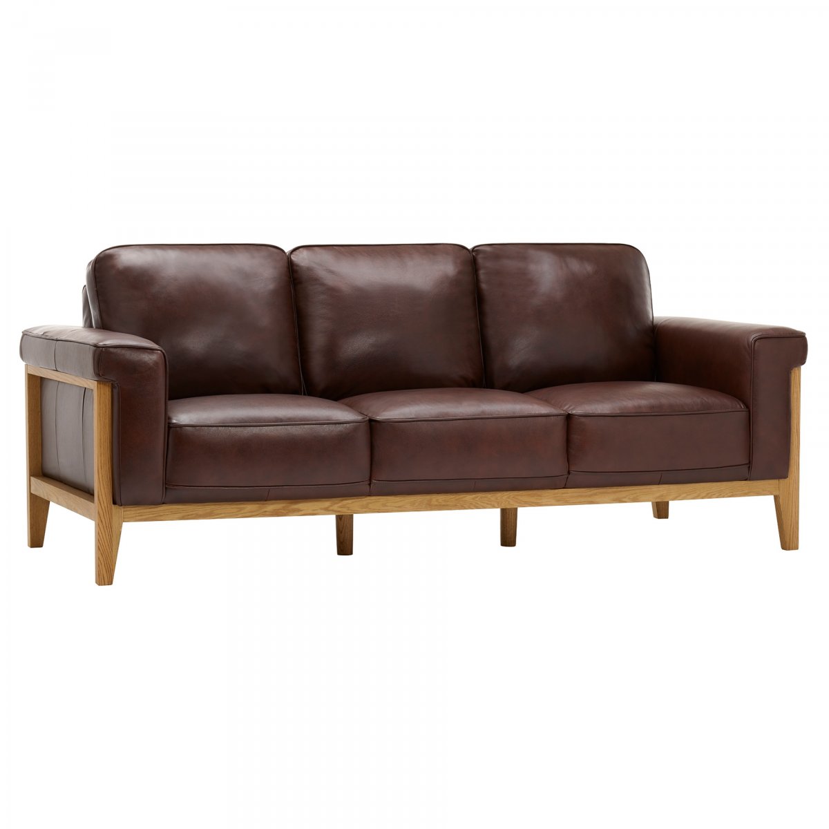 Cannes 3 Seater Sofa 100 Real Leather Oak Furniture Land