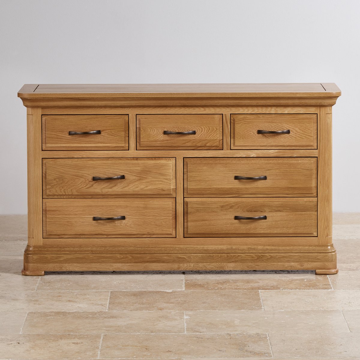 Canterbury Wide Chest of Drawers Solid Oak Oak Furniture Land