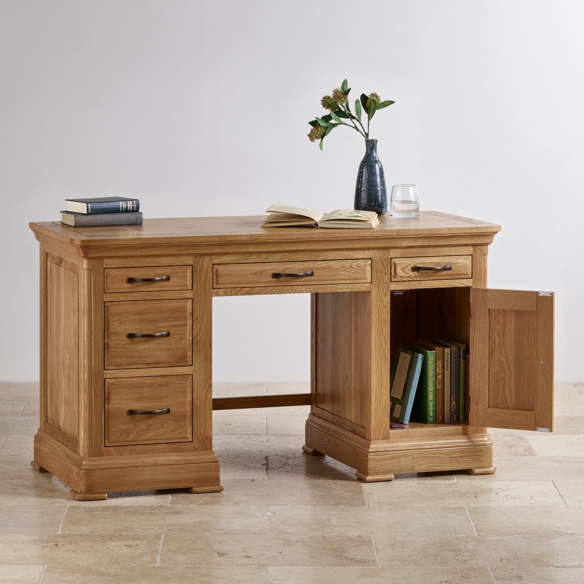 Canterbury Computer Desk | Solid Oak | Oak Furniture Land