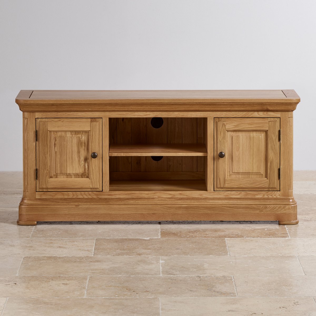 Original Rustic Solid Oak Large Tv Perangkat Sekolah