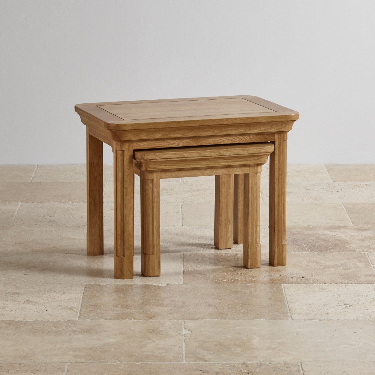 Canterbury Solid Oak Nest of Tables Oak Furniture Land