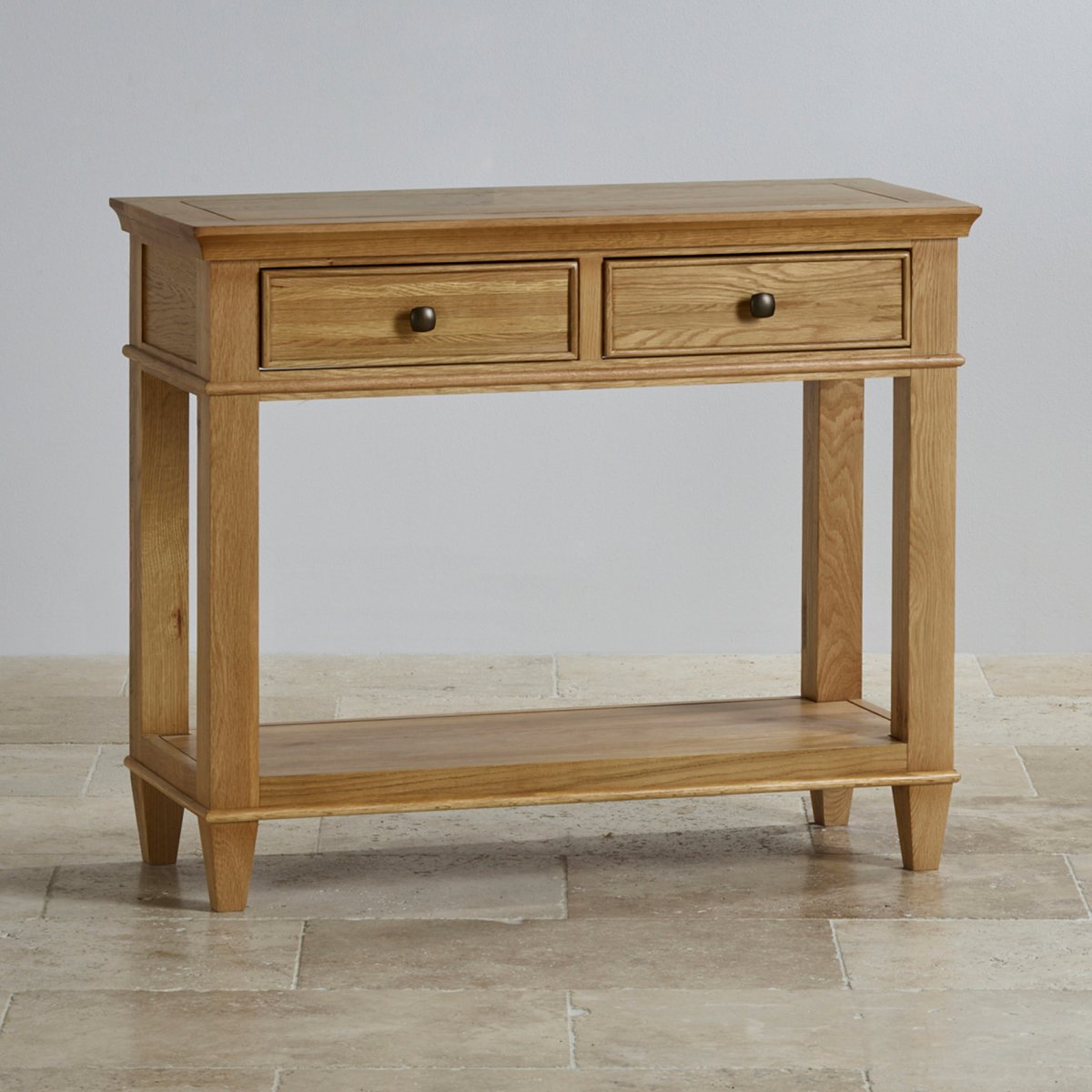 Classic Console Table in Natural Solid Oak Oak Furniture Land