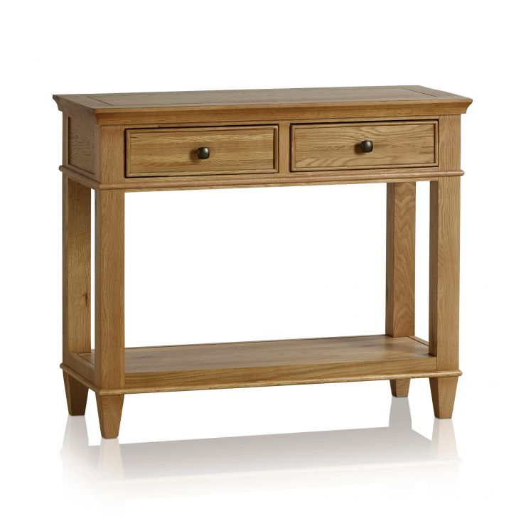 Classic Console Table in Natural Solid Oak Oak Furniture Land