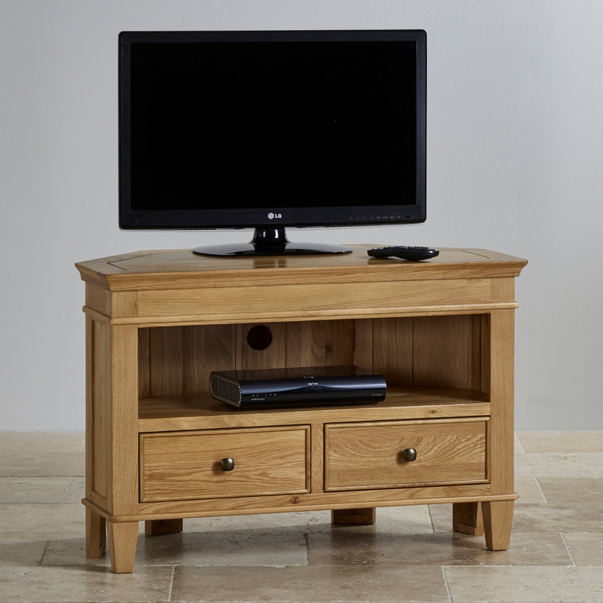 Classic Corner TV  Cabinet  in Solid Oak  Oak  Furniture Land