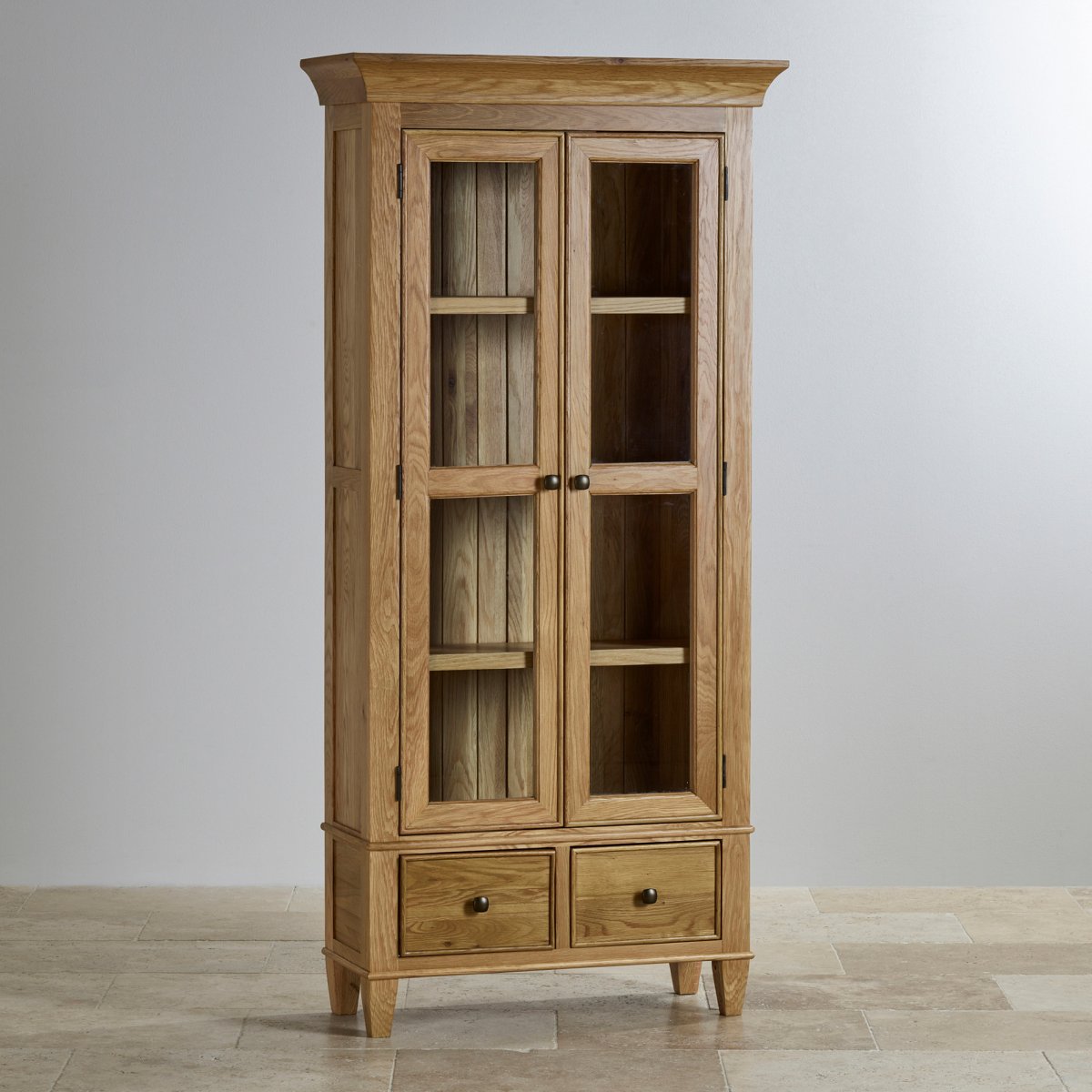 Classic Display in Natural Solid Oak Oak Furniture Land