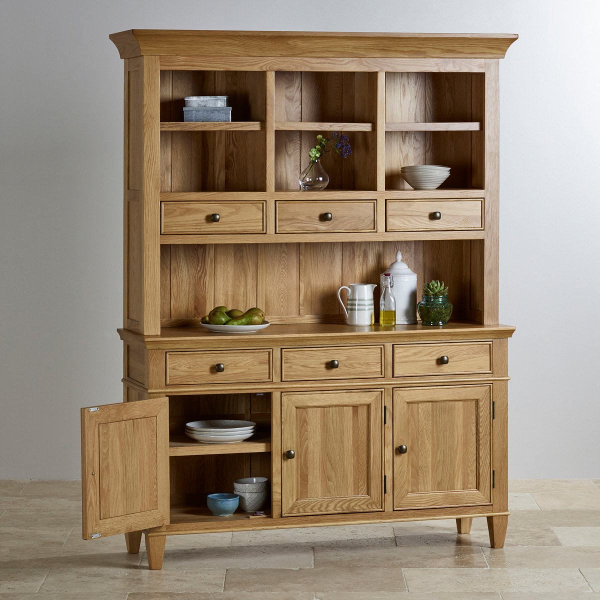 Classic Large Dresser in Natural Solid Oak Oak Furniture Land