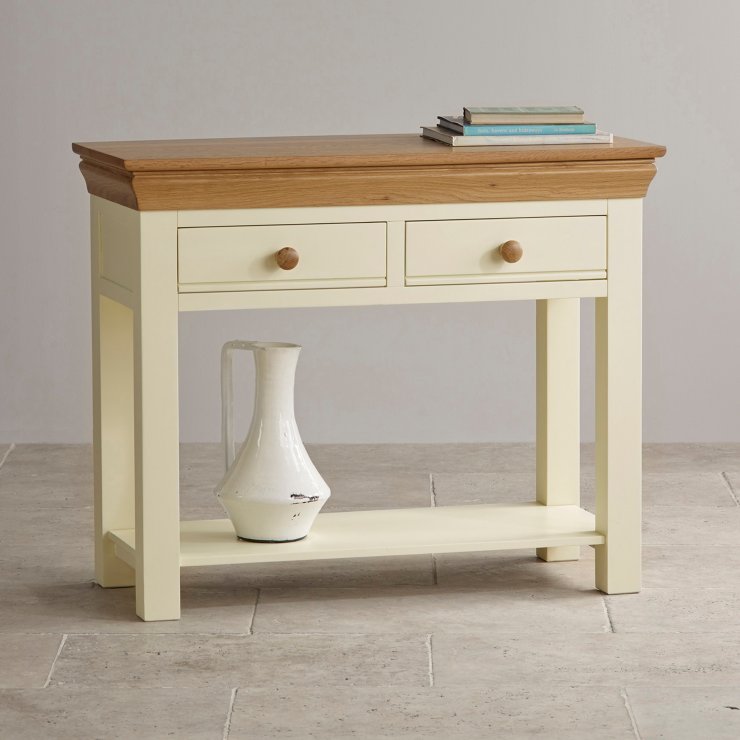 Country Cottage Console Table in Painted Oak Oak Furniture Land