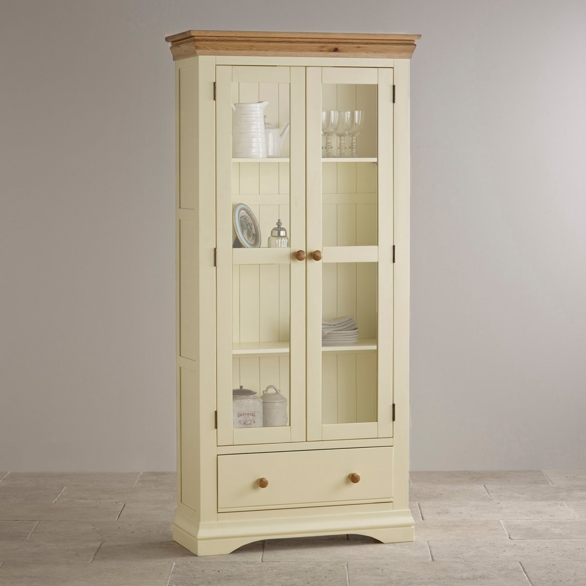 Country Cottage Painted Natural Oak Display