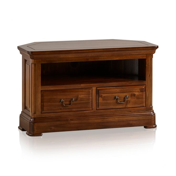Cranbrook Corner TV Dark Hardwood Oak Furniture Land