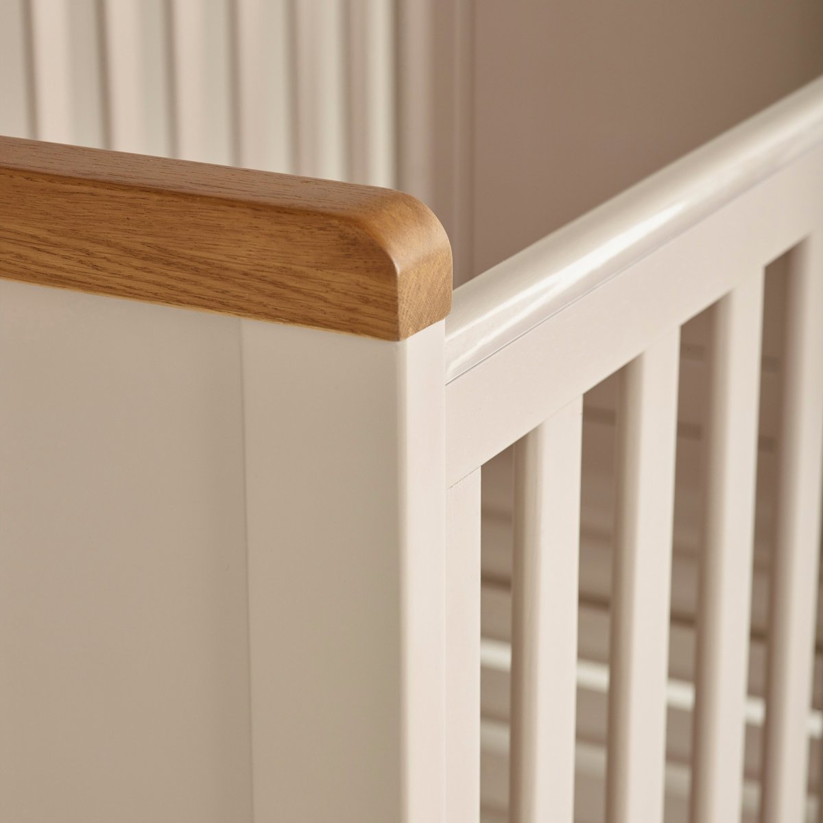 Daisy Painted Cot Bed in Rustic Solid Oak Oak Furniture Land