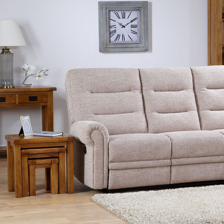 Eastbourne 3 Seater Electric Recliner Sofa in Silver Oak Furniture Land