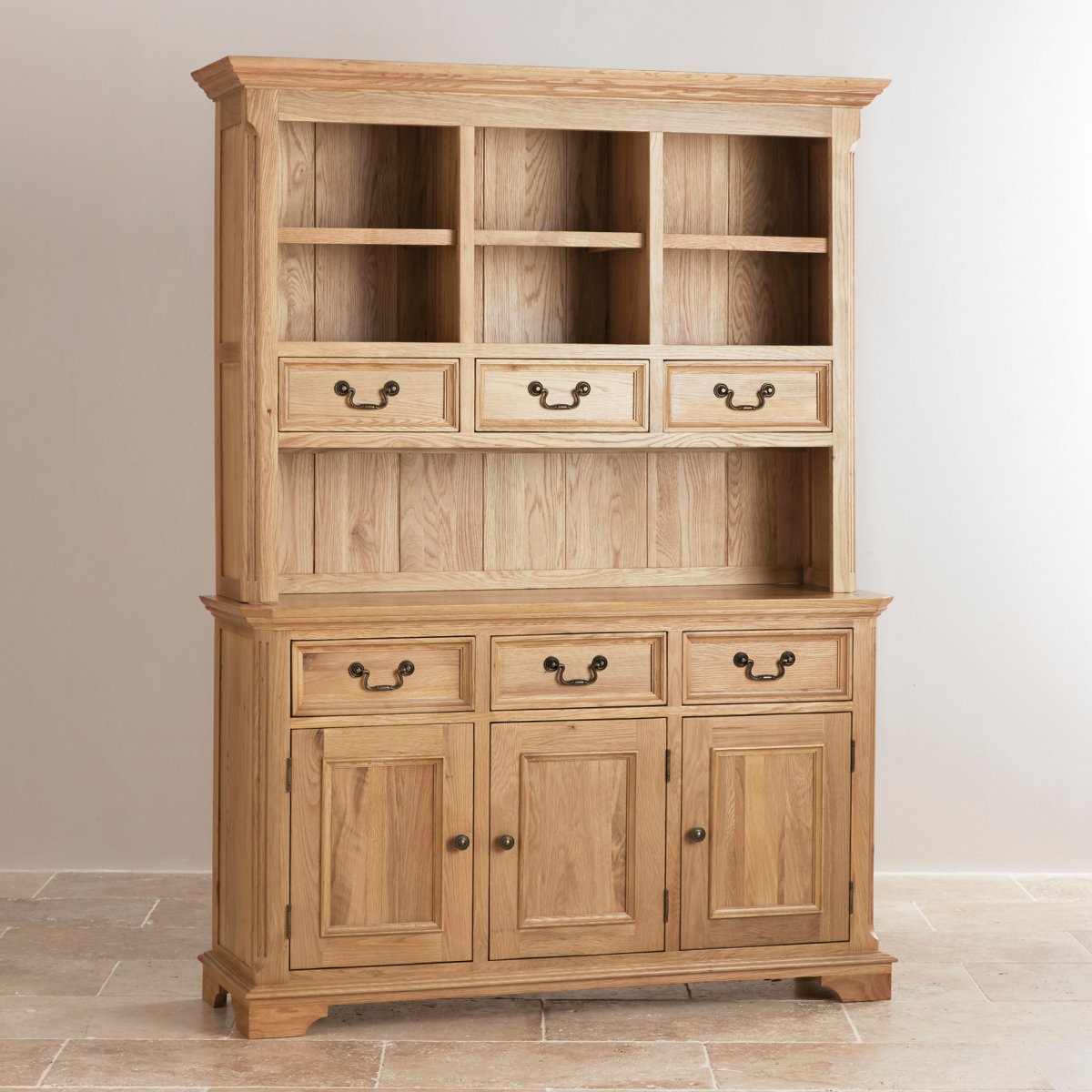 Edinburgh Natural Solid Oak Large Dresser by Oak Furniture Land