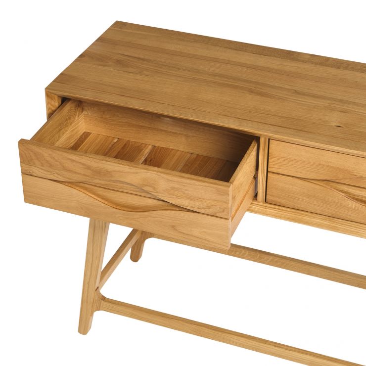 Ellipse Scandi Console Table in Solid Oak Oak Furnitureland