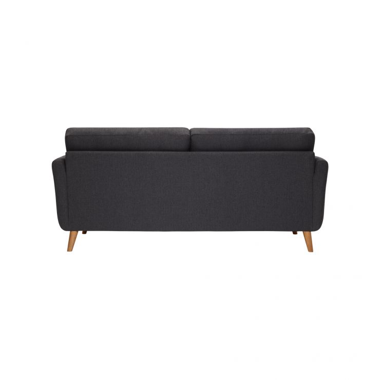 Evie 3 Seater Sofa in Charcoal Fabric Oak Furnitureland