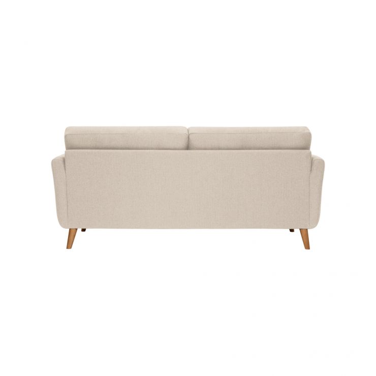 Evie 3 Seater Sofa in Ivory Fabric Oak Furnitureland