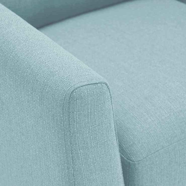 Evie 3 Seater Sofa in Sky Fabric Oak Furnitureland