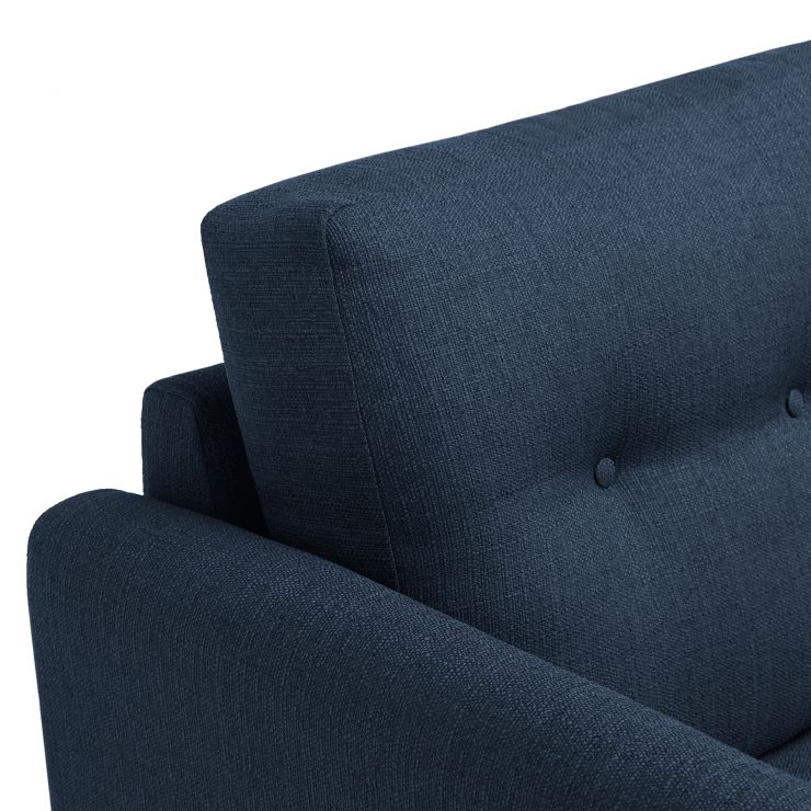 Evie Right Hand Corner Sofa in Blue Fabric Oak Furnitureland