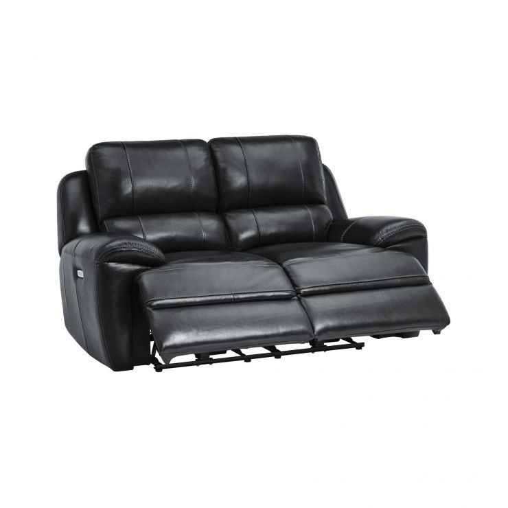 Finley 2 Seater Electric Recliner Sofa Black Leather