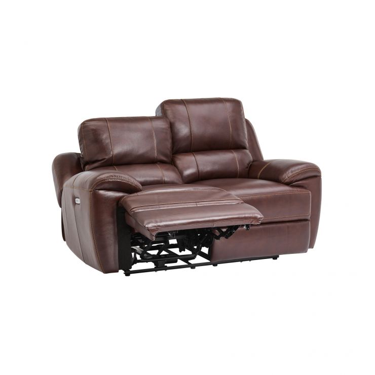 Finley 2 Seater Electric Recliner Sofa Two Tone Brown Leather