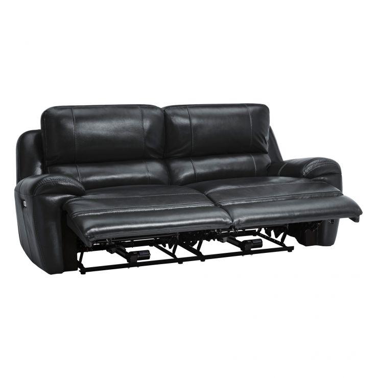 Finley 3 Seater Electric Recliner Sofa Black Leather