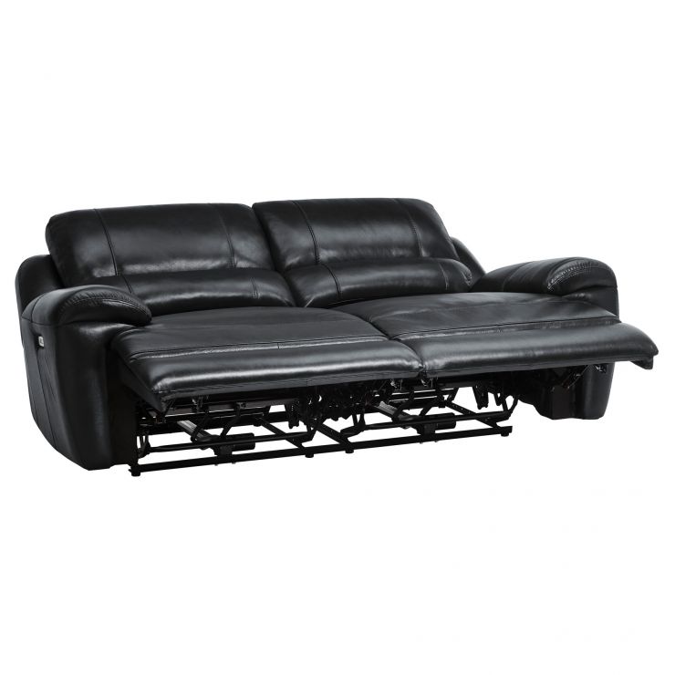 Finley 3 Seater Electric Recliner Sofa Black Leather