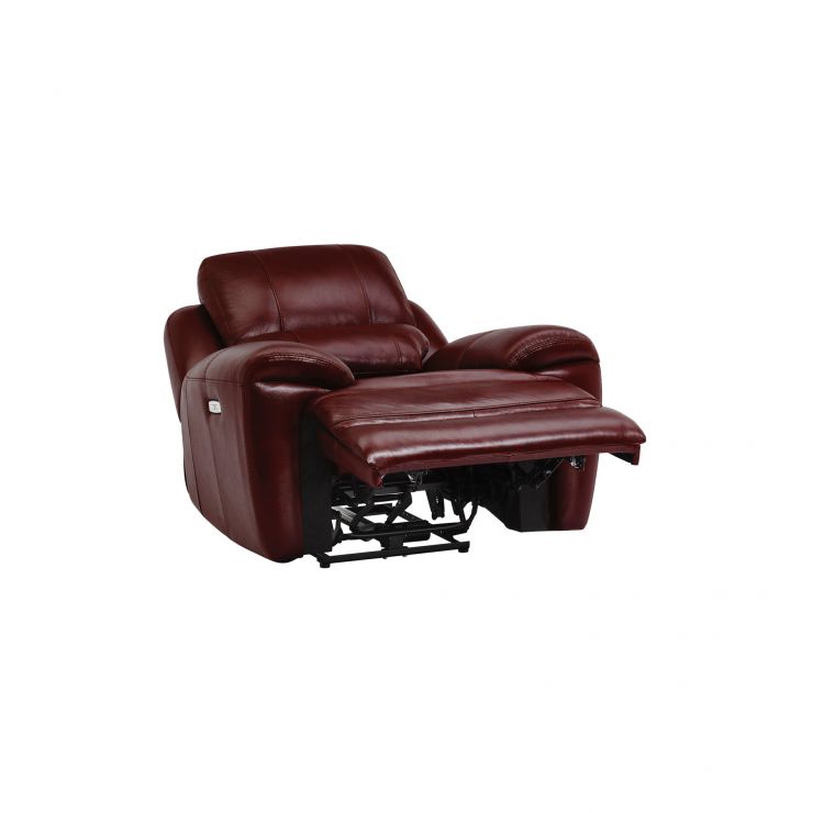 Finley Electric Recliner Armchair Burgundy Leather