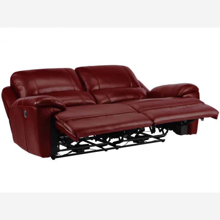 Finley 3 Seater Sofa 2 Electric Recliners Burgundy leather