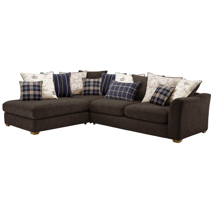 Florence Right Hand Corner Sofa with Pillow Back in Charcoal