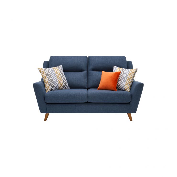 Fraser 2 seater Sofa in Blue Fabric Oak Furniture Land