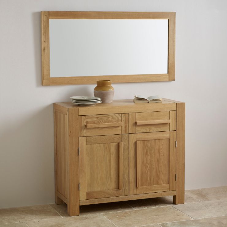 Fresco Natural Solid Oak Wall Mirror by Oak Furniture Land