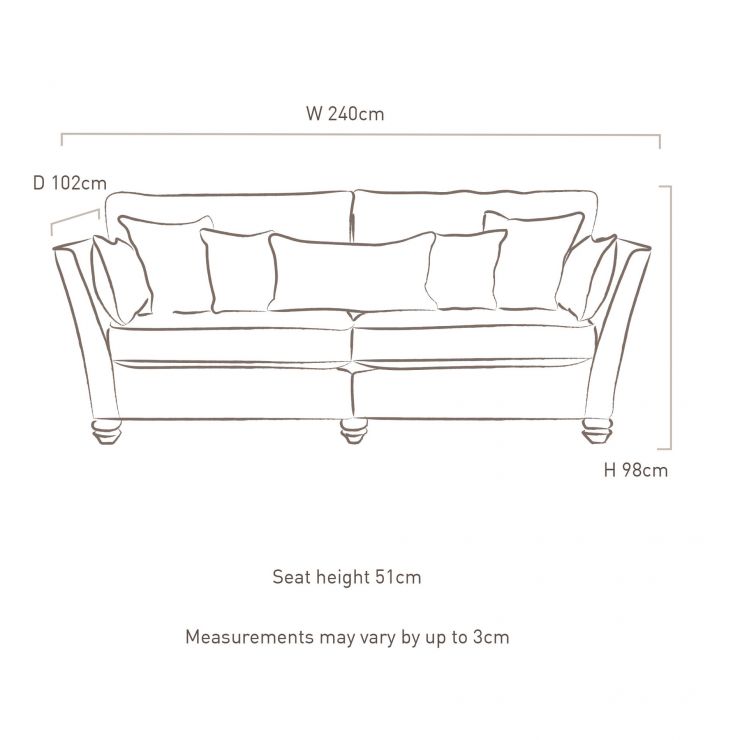 Gainsborough 4 Seater Sofa Silver fabric