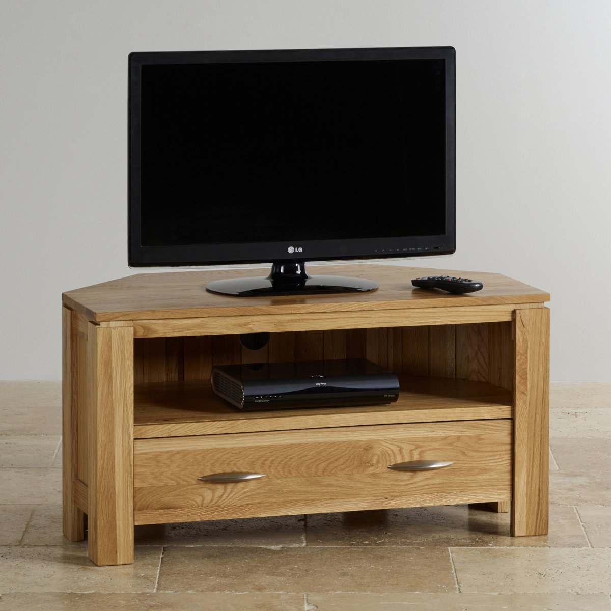 Galway Corner TV + DVD in Solid Oak Oak Furniture Land