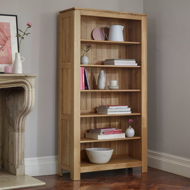 Galway Natural Solid Oak Bookcase Living Room Furniture