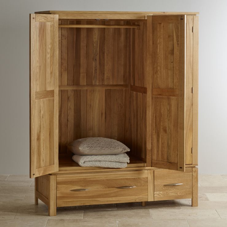 Galway Natural Solid Oak Triple Wardrobe by Oak Furniture Land