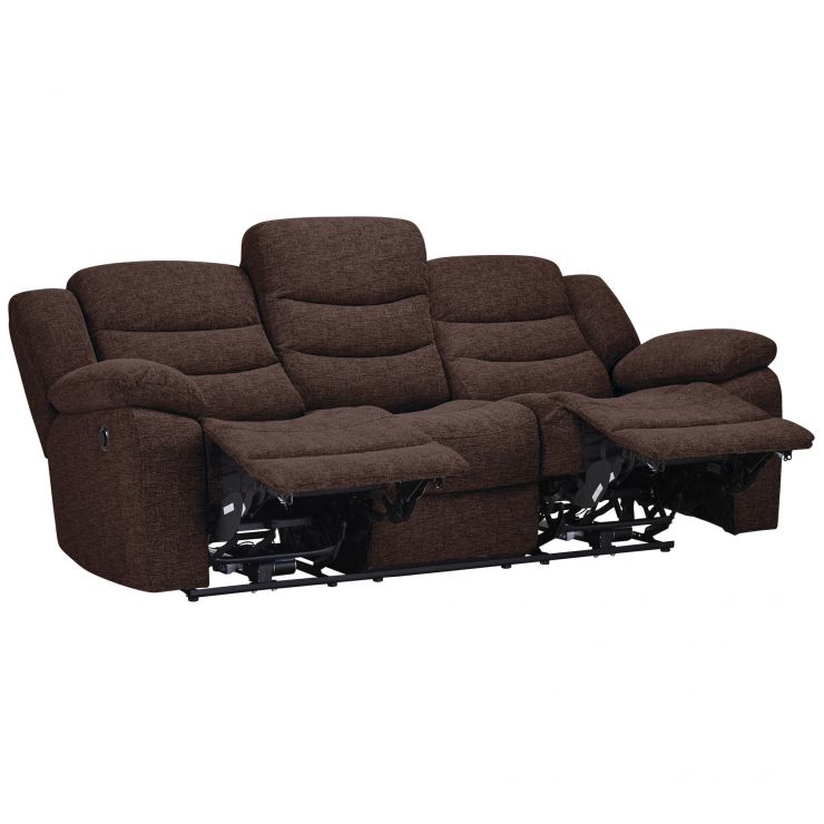 Grayson 3 Seater Electric Recliner Sofa Charcoal fabric