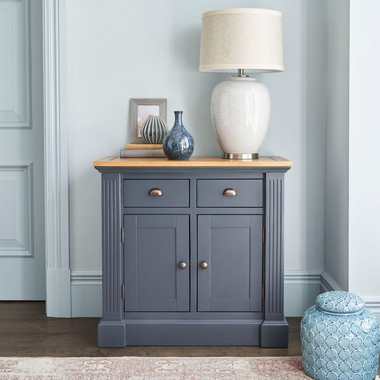 Highgate Blue Small Sideboard Oak Furnitureland