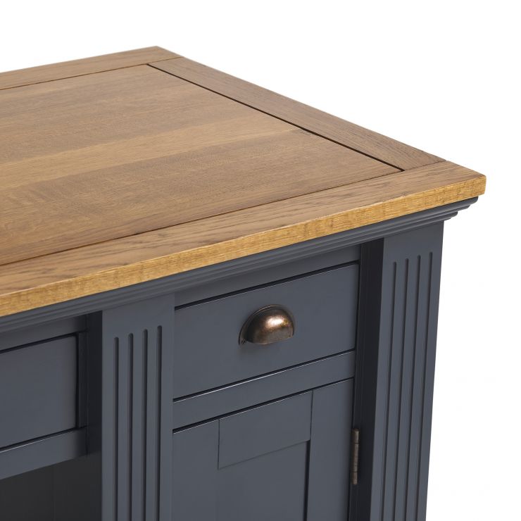 Highgate Blue Computer Desk Oak Furnitureland