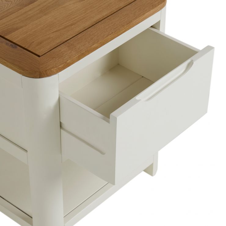 Hove 1 Drawer Bedside Table I Natural Oak and Painted Oak Furnitureland