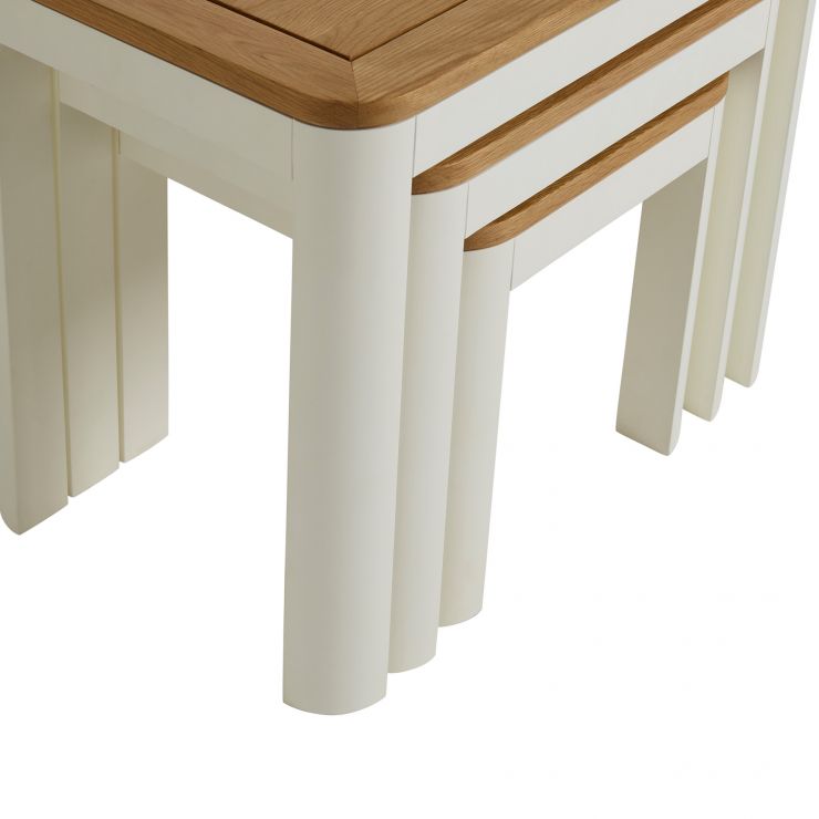 White Nest of Tables White Wood Nest of Tables Oak Furnitureland