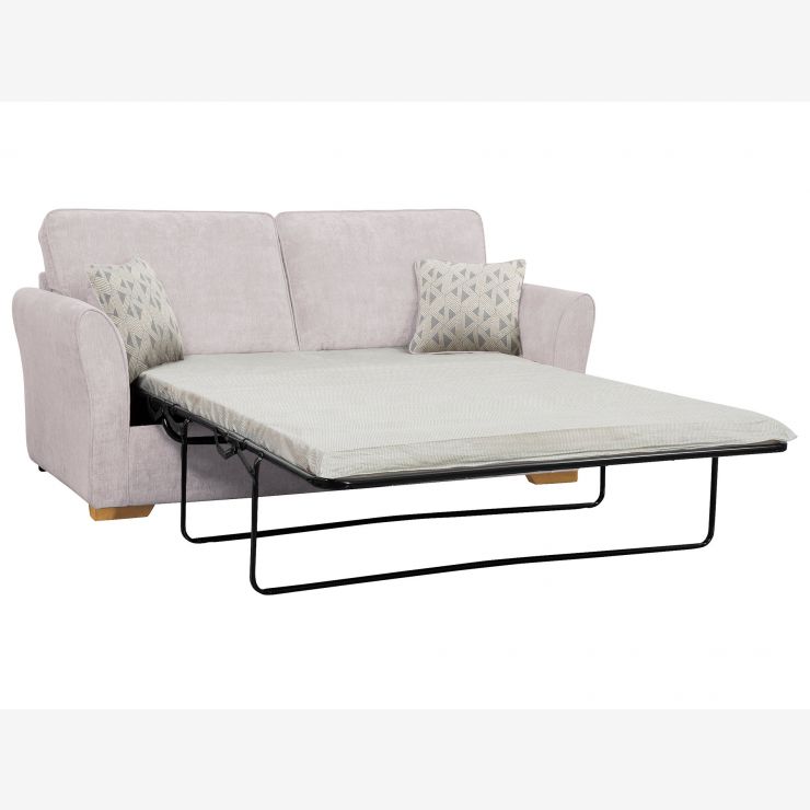 Jasmine 3 seater Sofa Bed Standard Mattress in Cosmo Silver with Bamboo