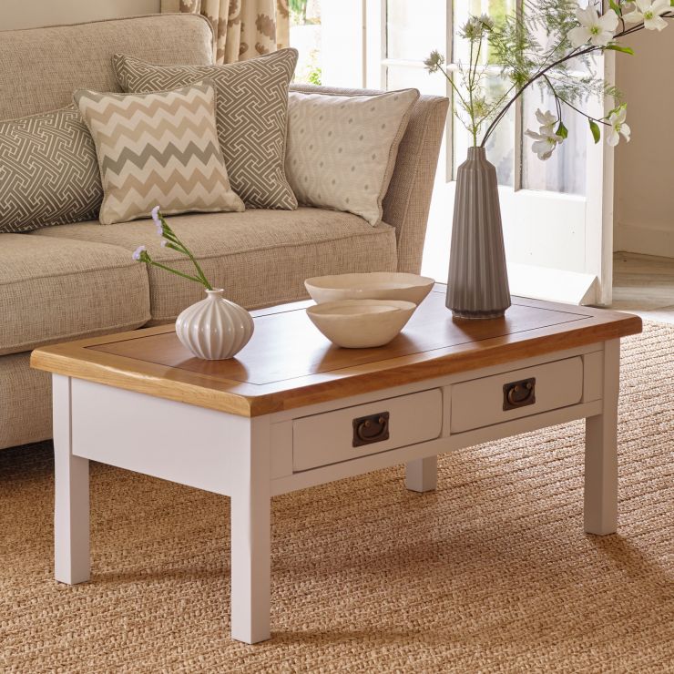 Cream Coffee Table Kemble Oak Furnitureland