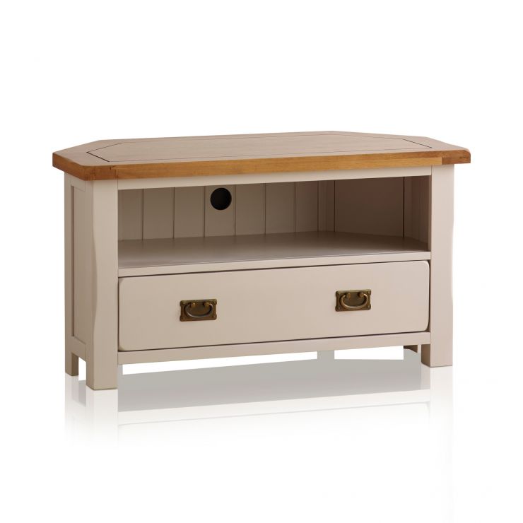 Cream Corner TV Unit Kemble Oak Furnitureland