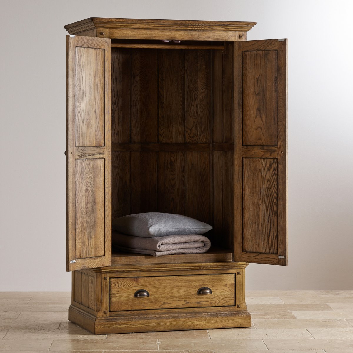 Manor House Double Wardrobe in Solid Oak Oak Furniture Land