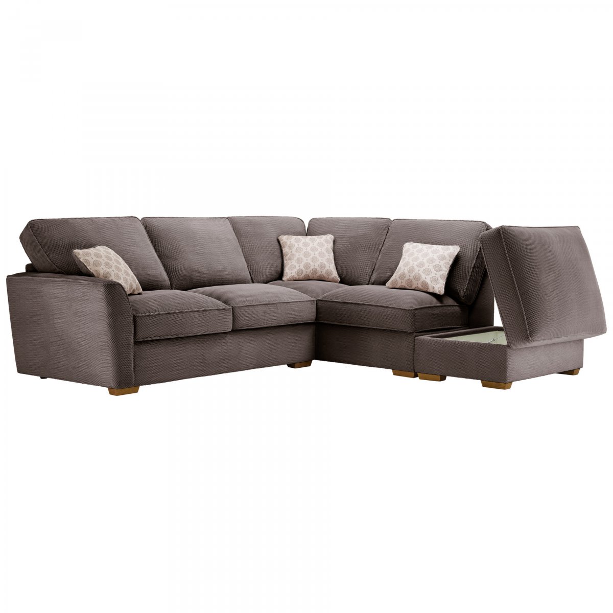 Nebraska Left Hand Corner Sofa with High Back in Aero Charcoal